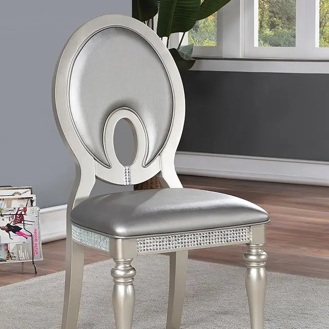 Cathalina Side Chair (2/Ctn), Silver 1