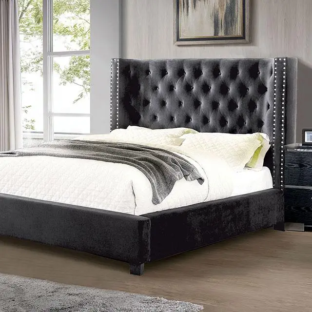 Cayla Bed Silver & Grey 1