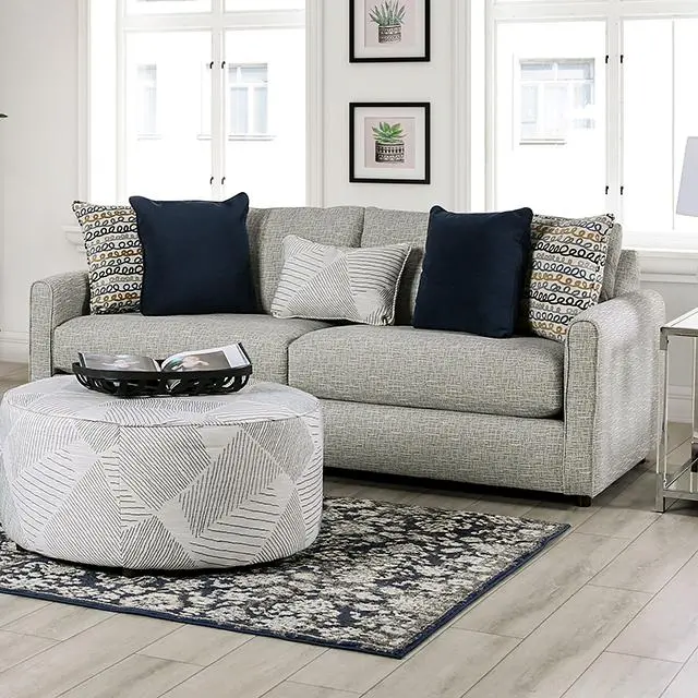 Chancery Sofa, Gray/Navy 1