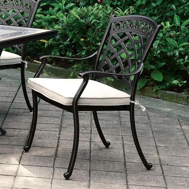 Charissa Antique Black/Beige Arm Chair (4/Ctn) 1