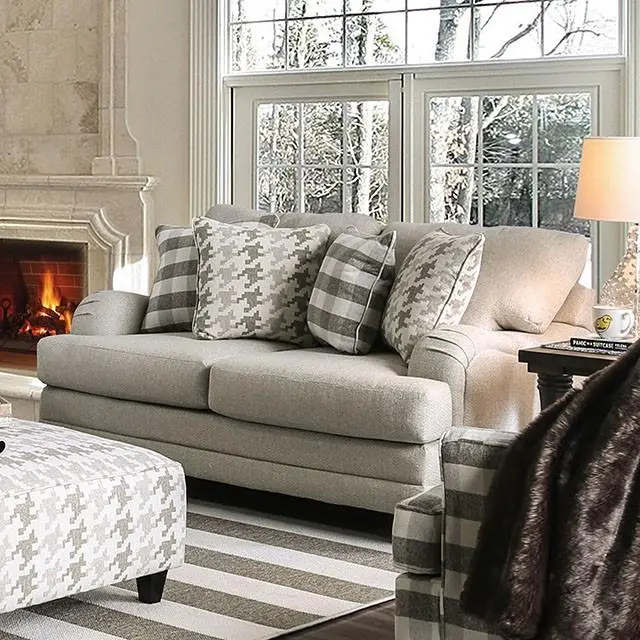 Christine Light Gray Love Seat 1