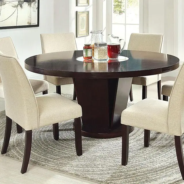 Cimma Espresso Round Dining Table 1