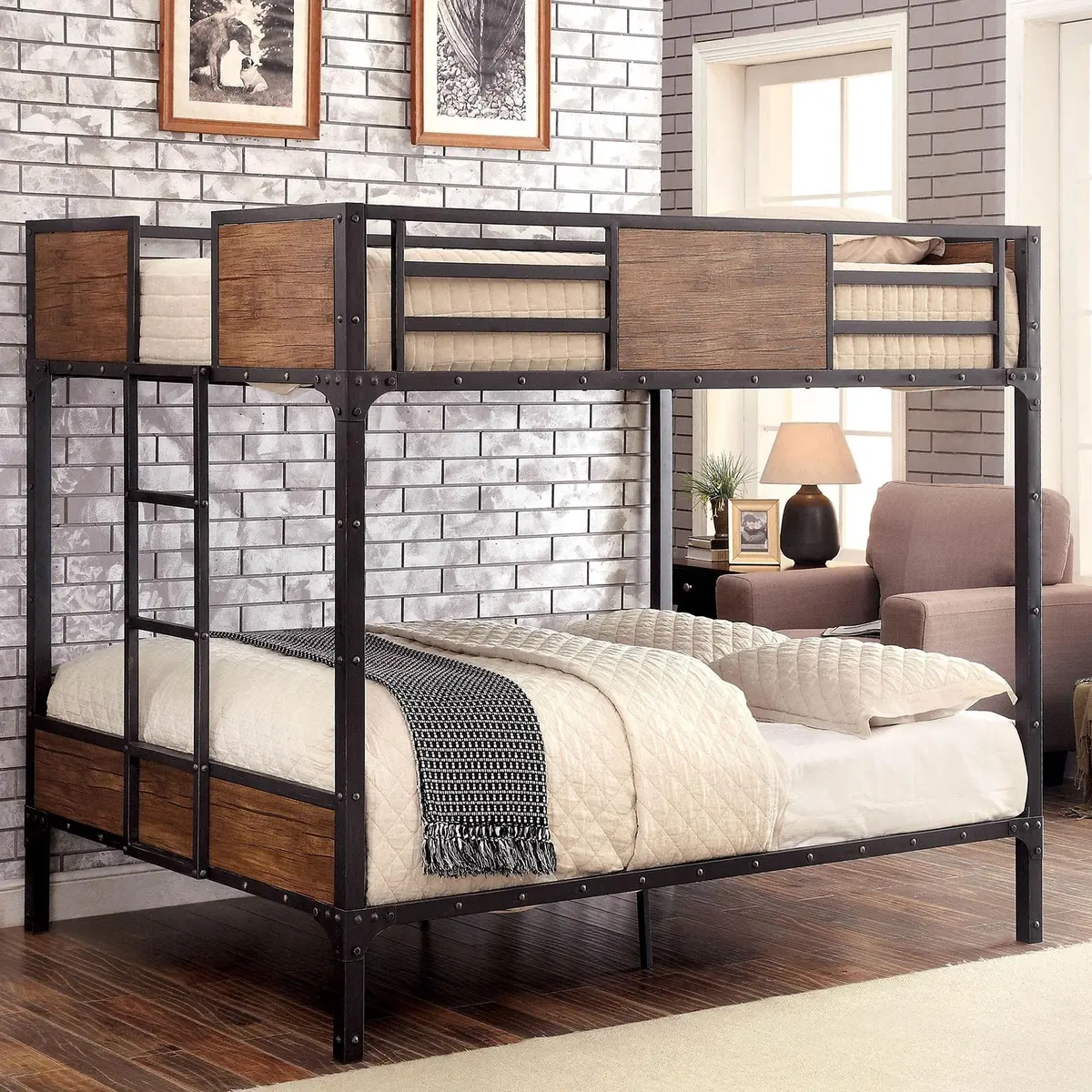 Clapton Black Full/Full Bunk Bed 1