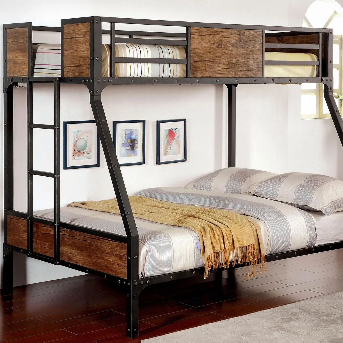 Clapton Black Twin/Full Bunk Bed 1