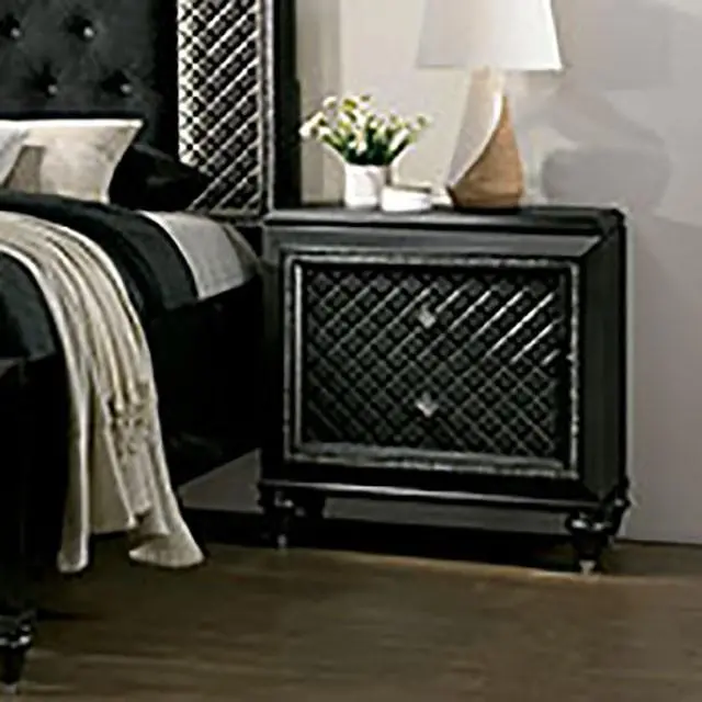 Demetria Metallic Gray Night Stand 1