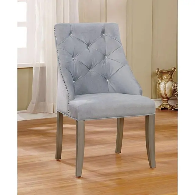 Diocles Silver/Light Gray Side Chair (2/Ctn) 2