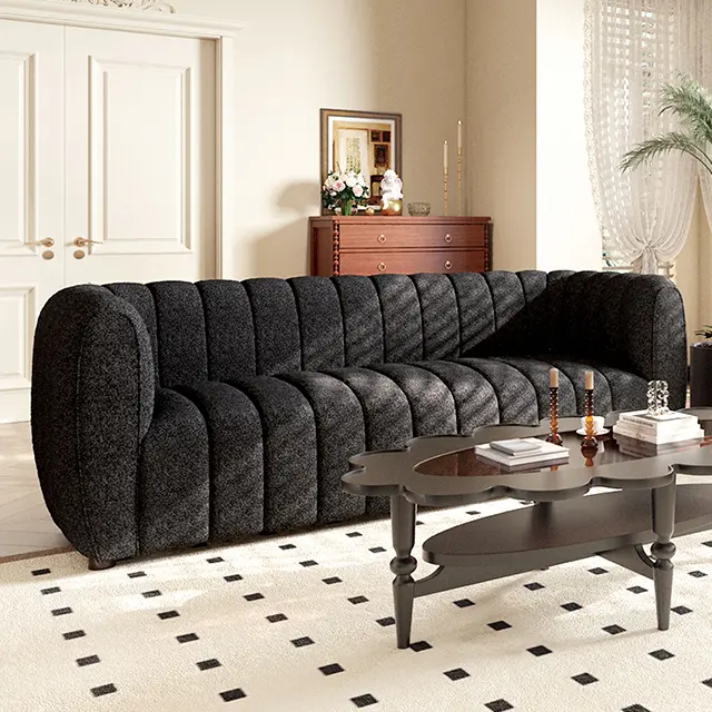 Aversa Sofa, Black, Gray, & White 1