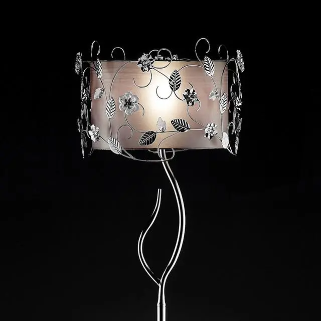 Elva Silver/Chrome Floor Lamp, Double Shade 1