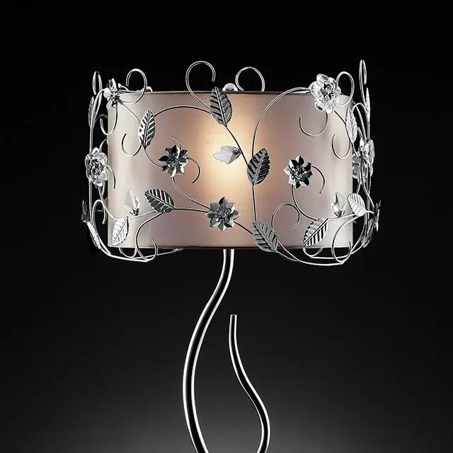 Elva Silver/Chrome Table Lamp, Double Shade 1