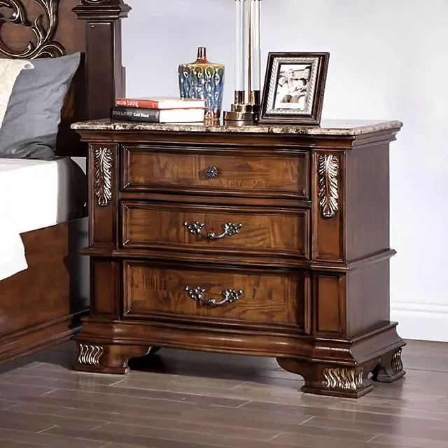 Esparanza Night Stand, Brown Cherry 1