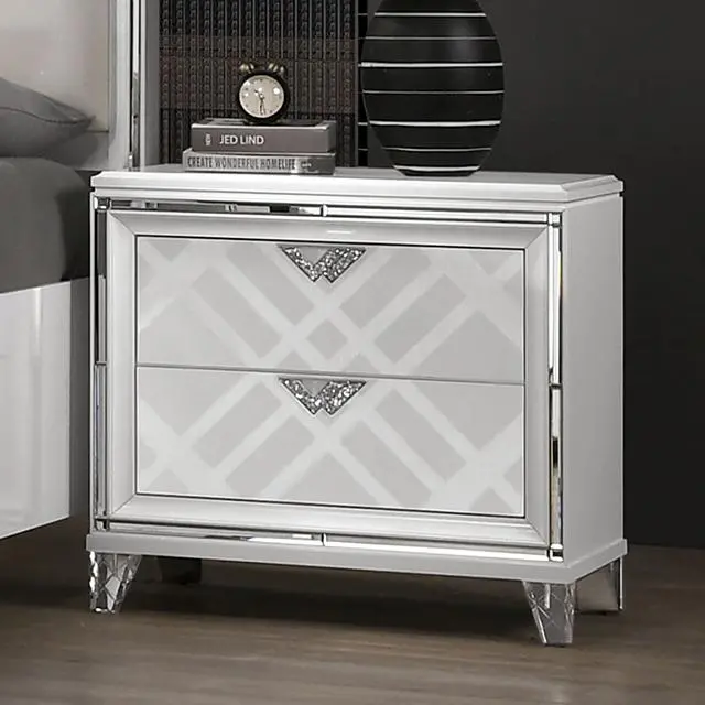 Emmeline Night Stand W/ Usb, White 1