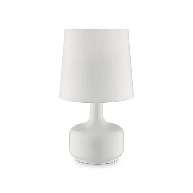 Farah White 17"H Glossy White Table Lamp 1