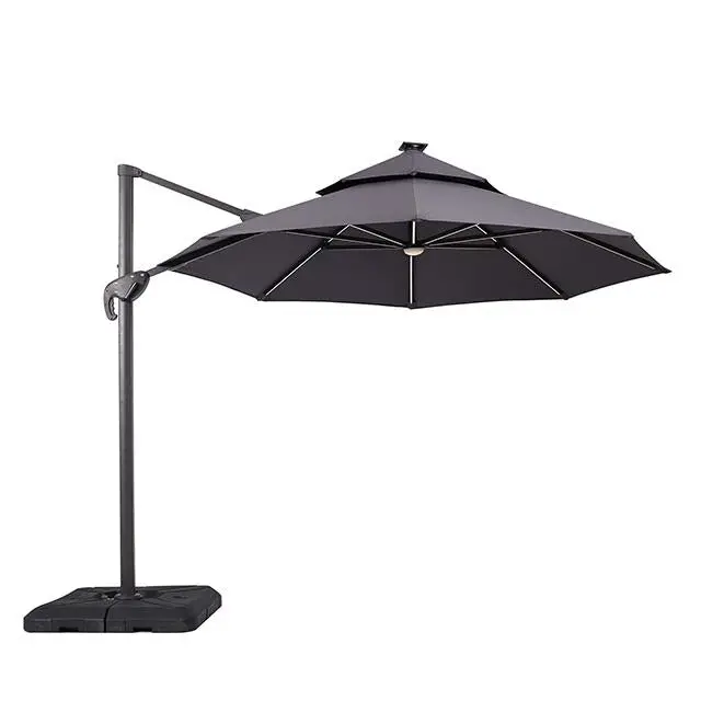 Xico 8 Ft Square Umbrella W/ Double Top W/ Led Light + 37" Large Base 1
