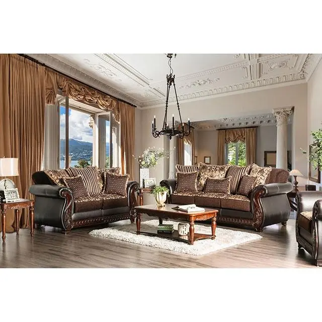Franklin Dark Brown/Tan Chair With Pu In Brown 2