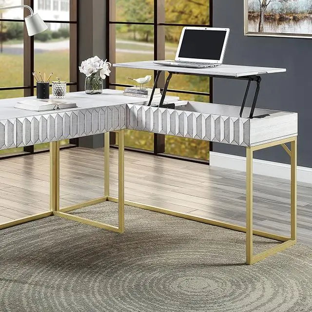 Freiburg Corner Desk, Antique White 1
