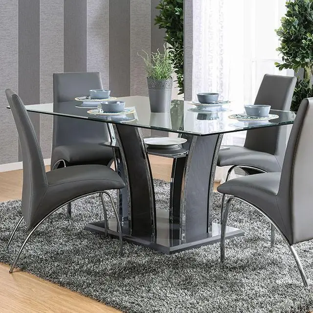 Glenview I Gray/Chrome Dining Table 1