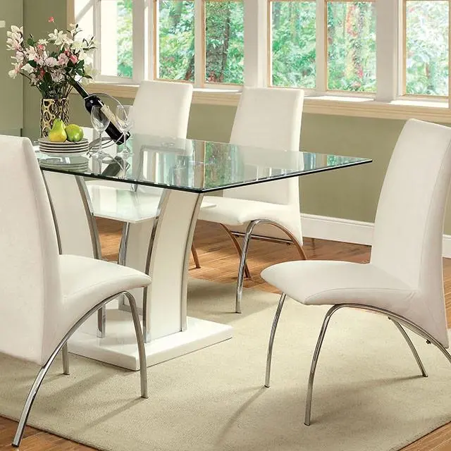 Glenview White/Chrome Dining Table 1
