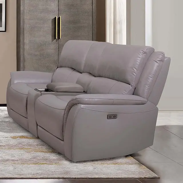 Gorgius Power Loveseat, Light Gray 1