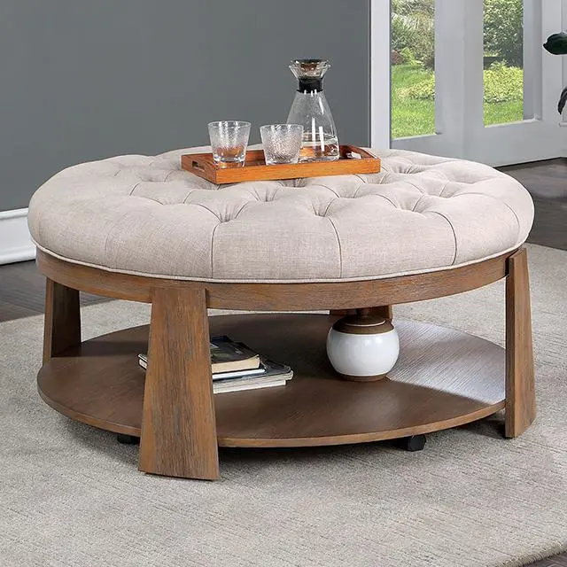 Guis Round Coffee Table, Beige 1