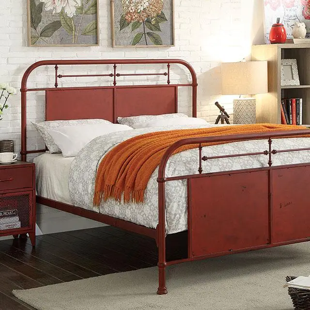 Haldus Cal.King, E.King, & Twin Bed White, Ivory, & Red 5