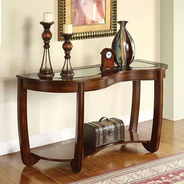 Crystal Falls Dark Cherry Sofa Table 1