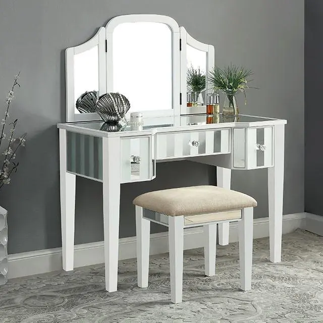 Cyndi White Vanity W/ Stool 1