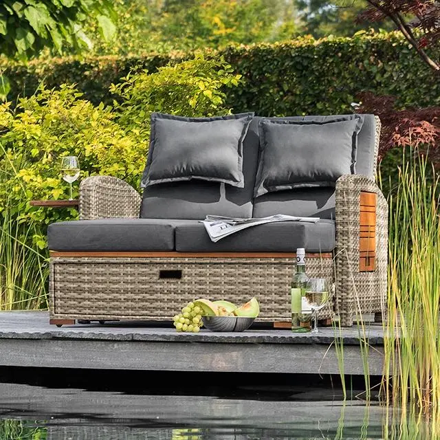 Bahia Tobago Reclining Chaise Lounge Brown & Gray 1