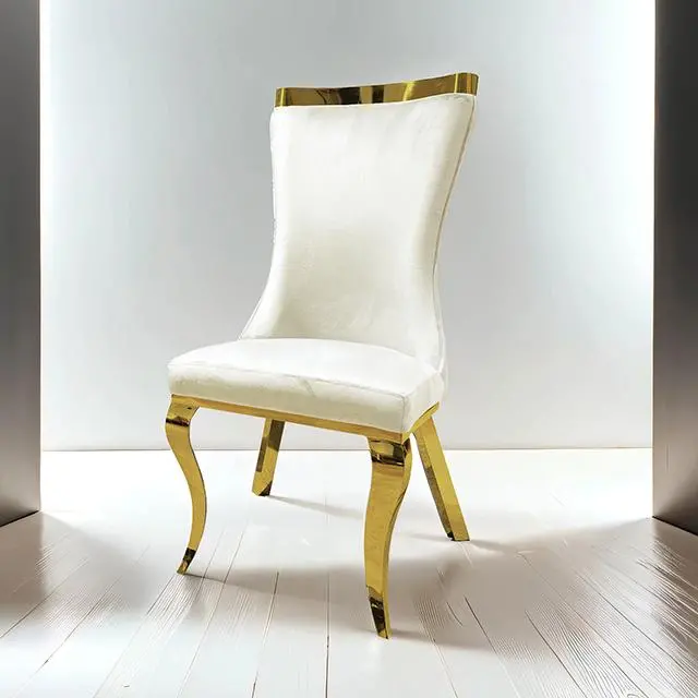 Basilicata Gold Chair (2/Ctn) White, Gray, & Black 1