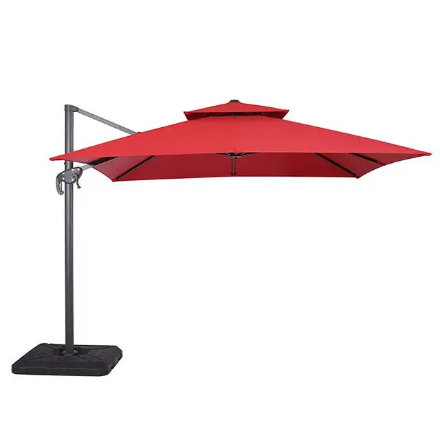 Hero 10 Ft Square Umbrella W/ Double Top + 37" Large Base 1