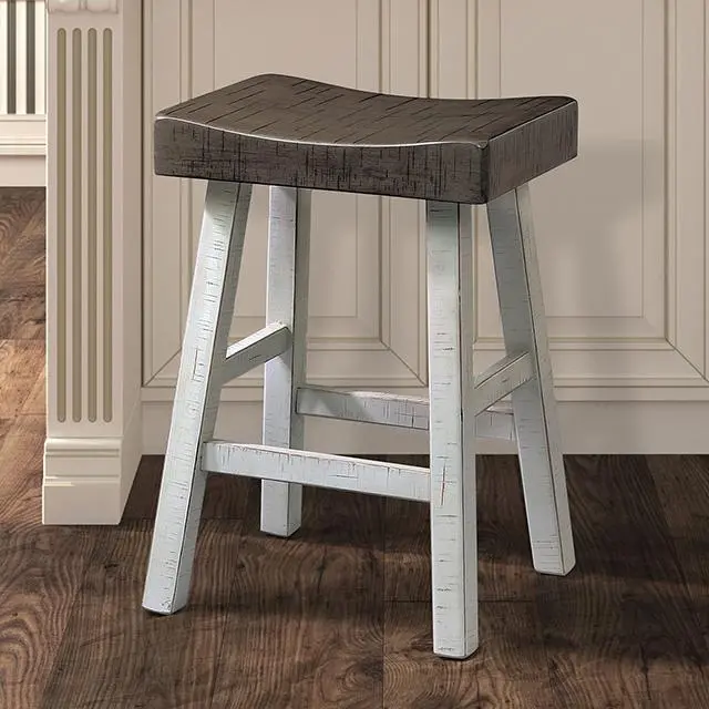 Biasca 24" Stool (2/Ctn) White, Brown, & Black 1