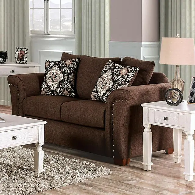 Belsize Loveseat Grey, Beige, & Choclate 3