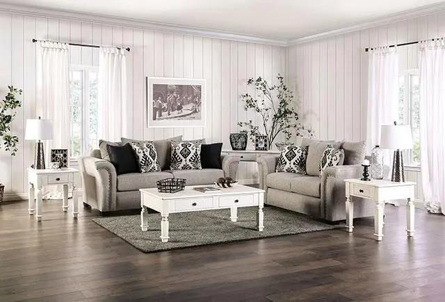 Belsize Loveseat Grey, Beige, & Choclate 2