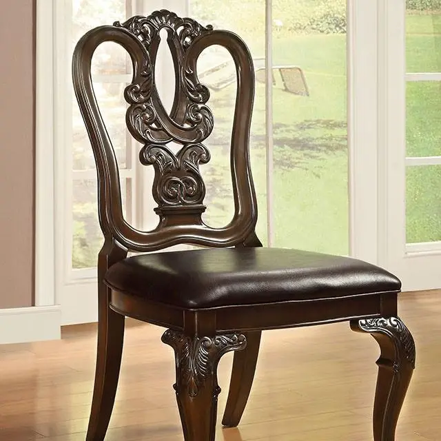 Bellagio Brown Cherry Wooden Side Chair (2/Ctn) 1
