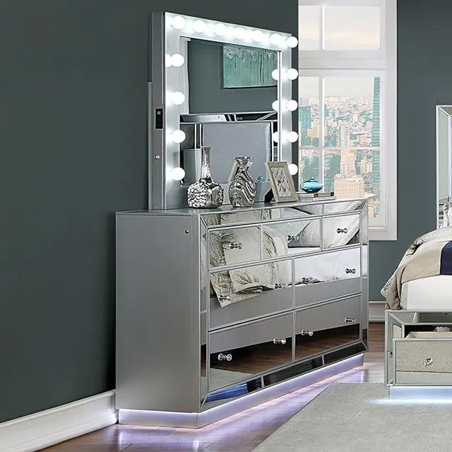 Belladonna Dresser W/ Led, Silver 1
