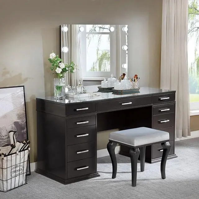 Valentina Vanity Set White & Dark Gray 1