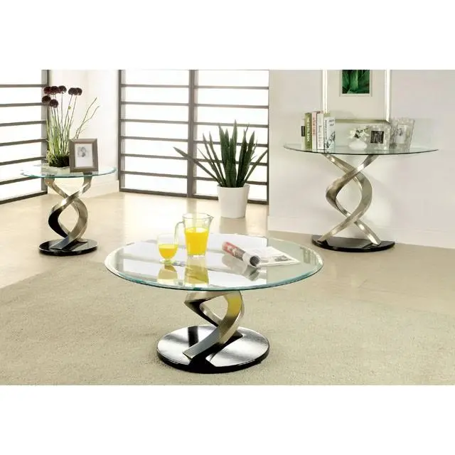 Nova Satin Plated/Black Coffee Table 2