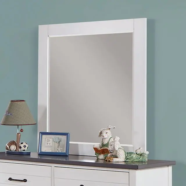 Priam Mirror, White/Gray 1