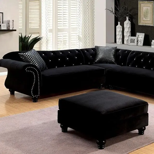 Jolanda Ii Black Sectional, Black 1