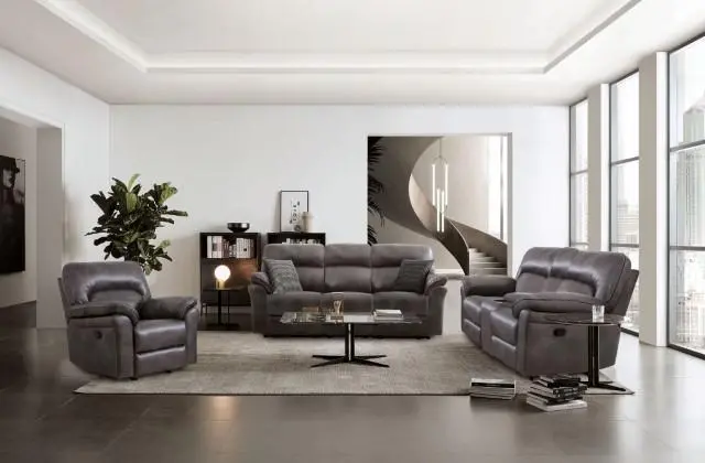 Josias Glider Recliner, Dark Gray Leatherette 2