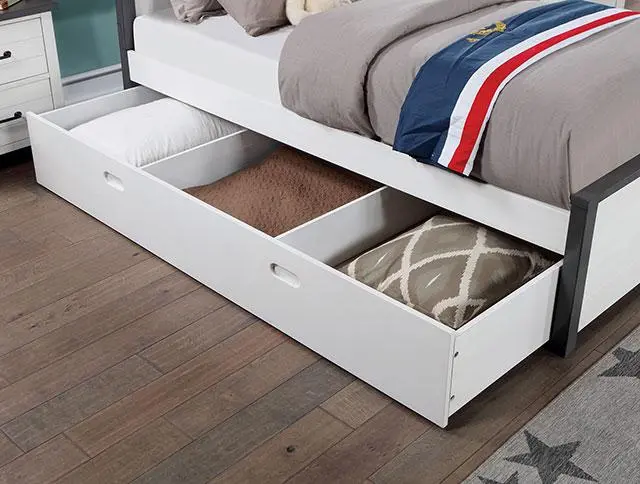 Priam Full & Twin Bed, White/Gray, Pink, Chrome, & Yellow 4