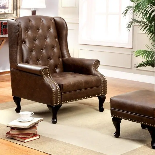 Vaugh Rustic Brown Accent Chair 1