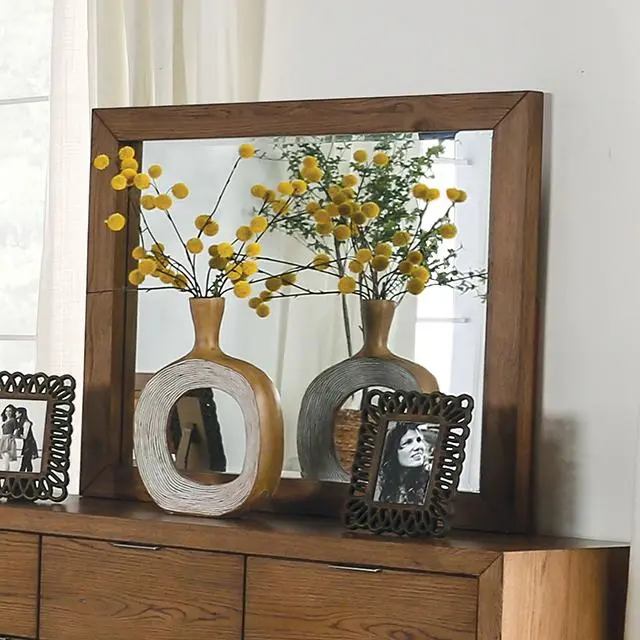 Leirvik Mirror, Light Walnut 1