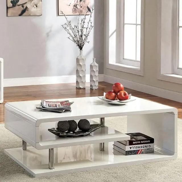 Ninove I White/Chrome Coffee Table 1