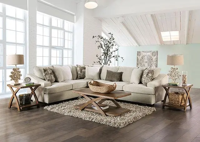 Mornington Sectional, Ivory/Brown 2