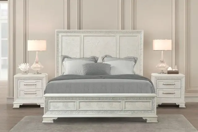 Stella Mia 4 Pc 5 Pc Queen Bedroom Set White 4