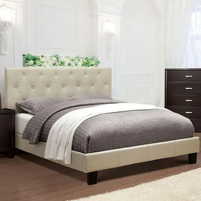 Leeroy Queen & Twin Bed Ivory & Gray 1