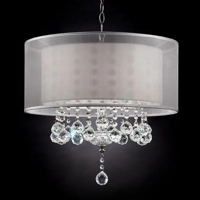 19"H Ceiling Lamp, Hanging Crystal 1