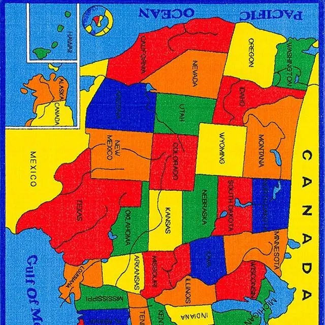 Abbey Us Map 5' X 8' Area Rug 1