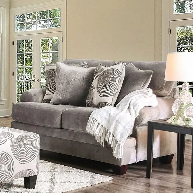 Bonaventura Gray/Pattern Love Seat 1