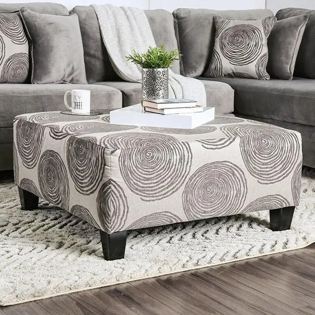 Bonaventura Gray/Pattern Ottoman 1